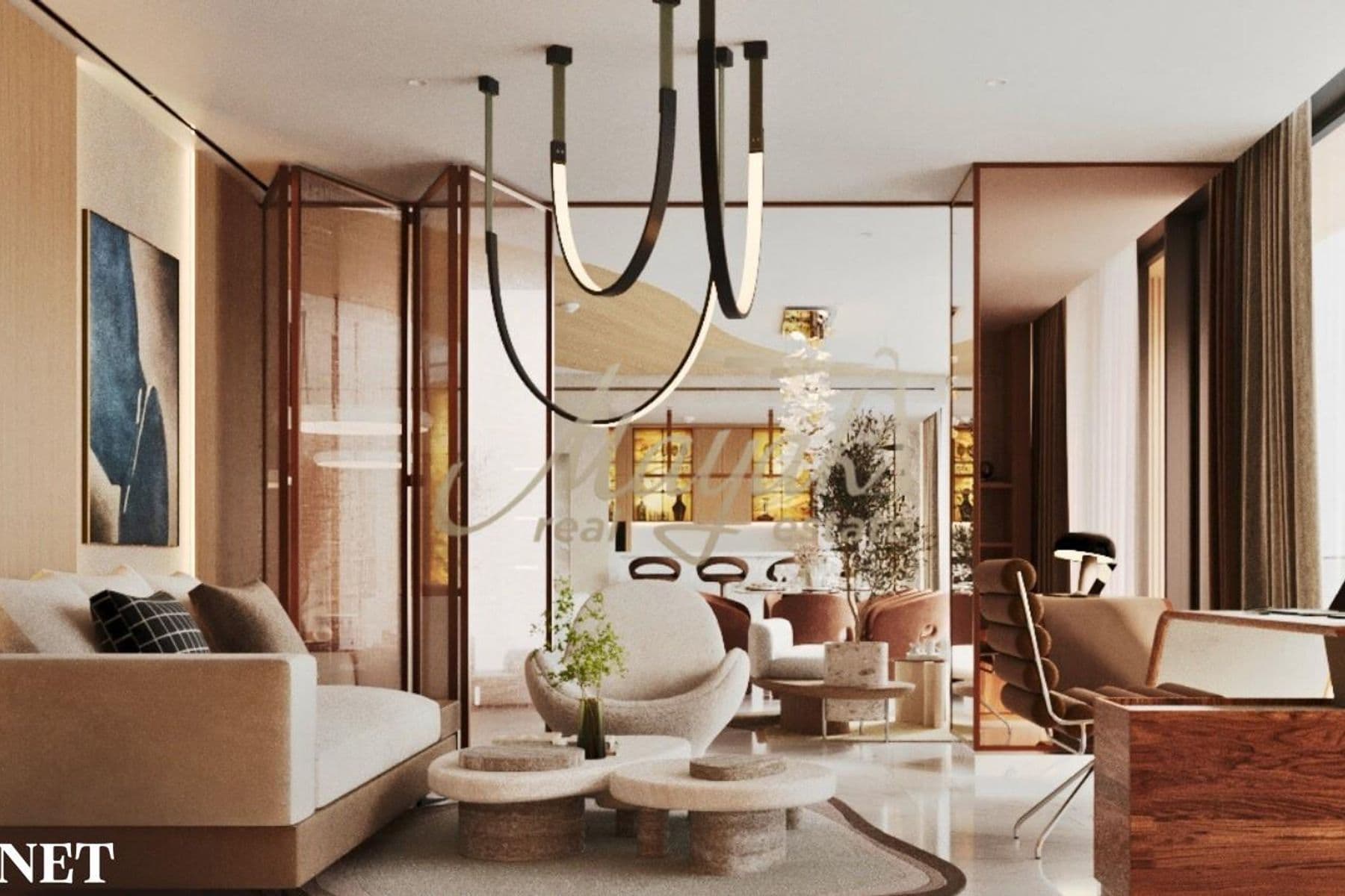 Потрясающая, полностью меблированная 4-комнатная квартира с двойным видом, уникальным дизайном и высококачественными материалами.