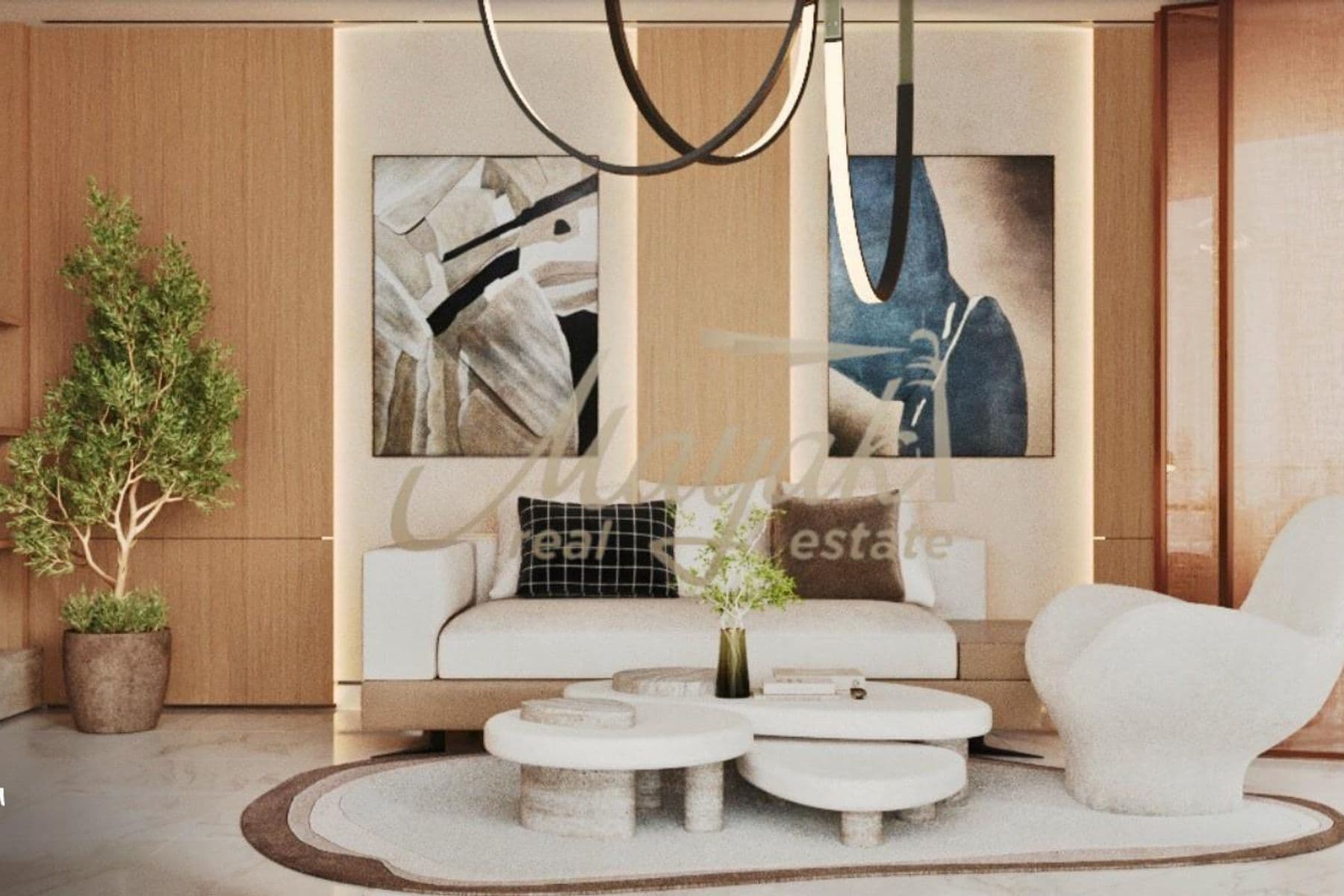 Потрясающая, полностью меблированная 4-комнатная квартира с двойным видом, уникальным дизайном и высококачественными материалами.