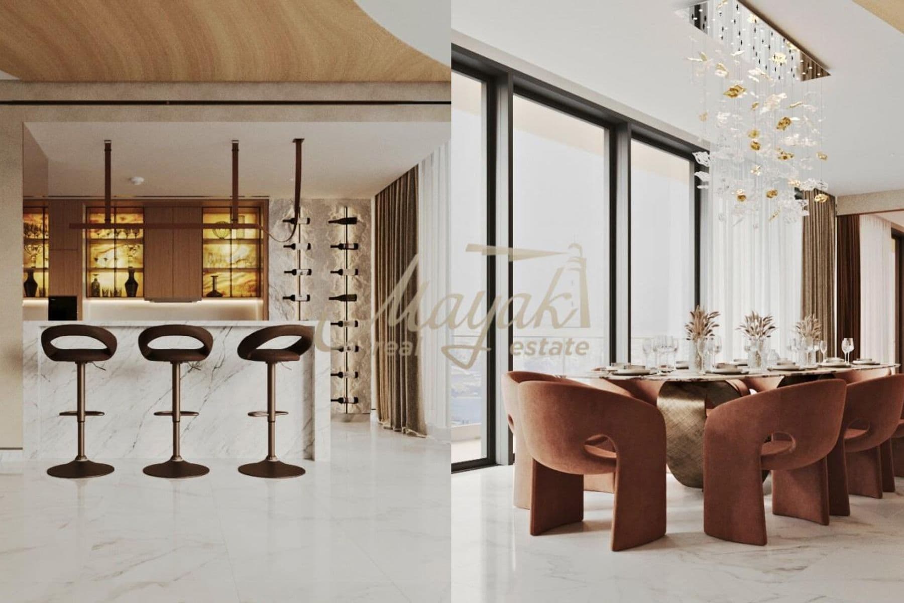 Потрясающая, полностью меблированная 4-комнатная квартира с двойным видом, уникальным дизайном и высококачественными материалами.