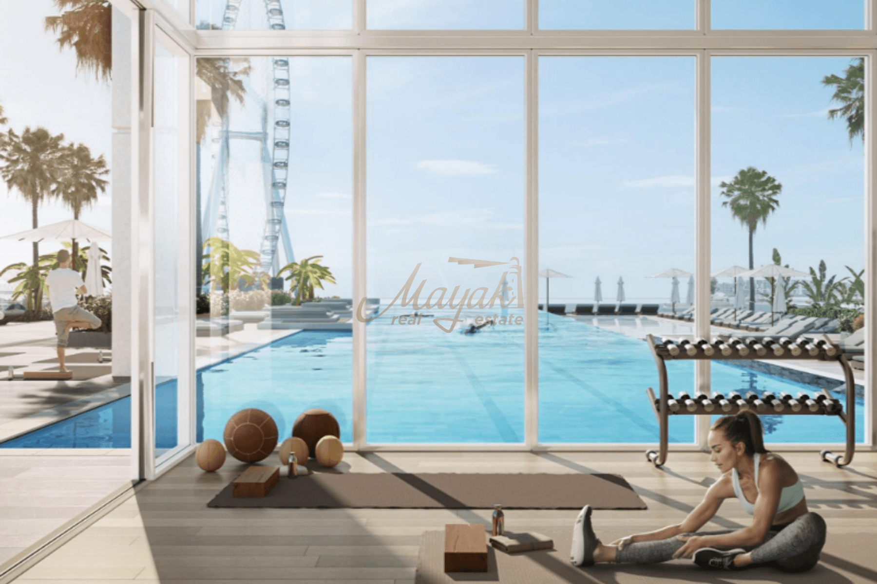 Современные апартаменты на набережной в здании 2 Bluewaters Bay