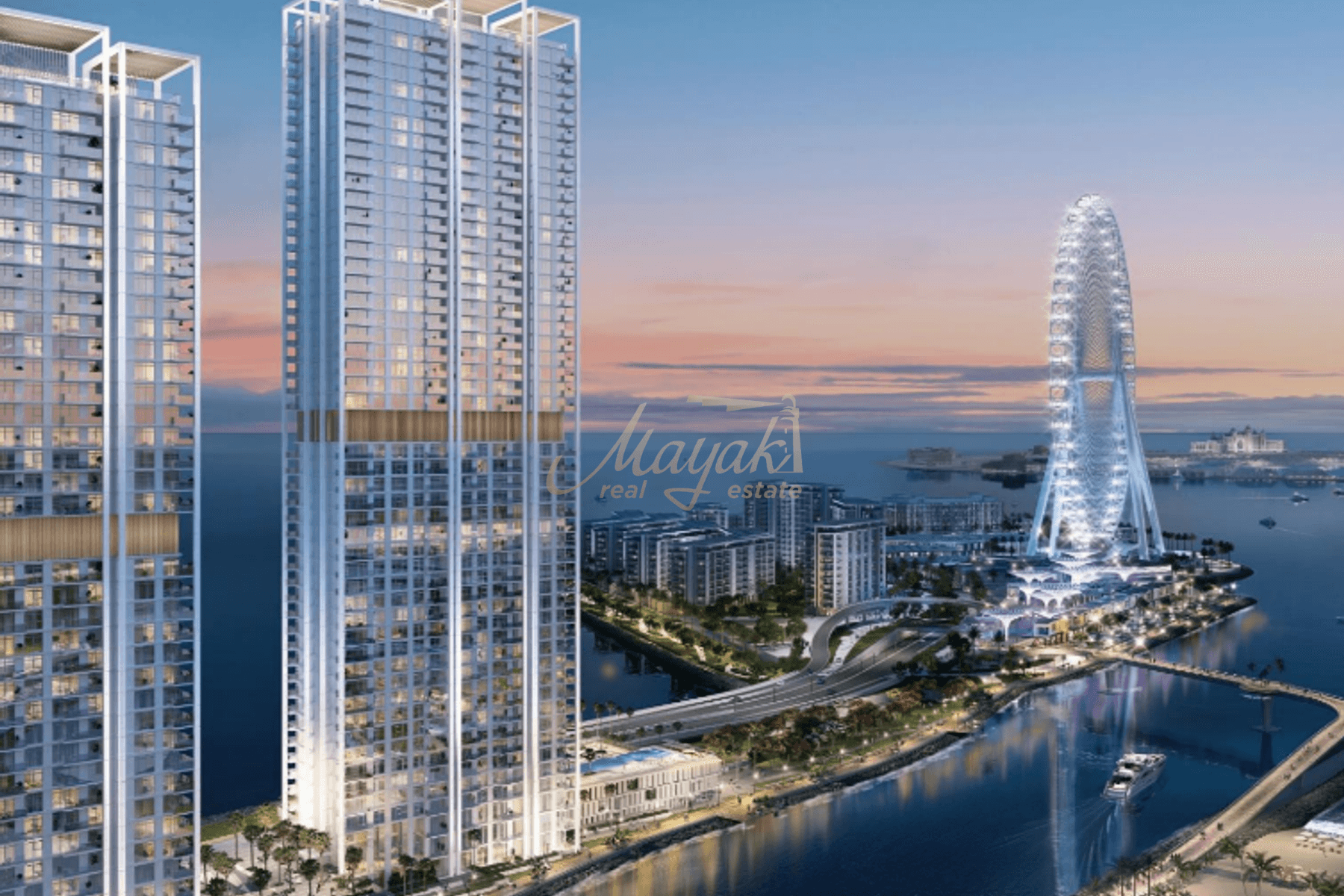 Современные апартаменты на набережной в здании 2 Bluewaters Bay
