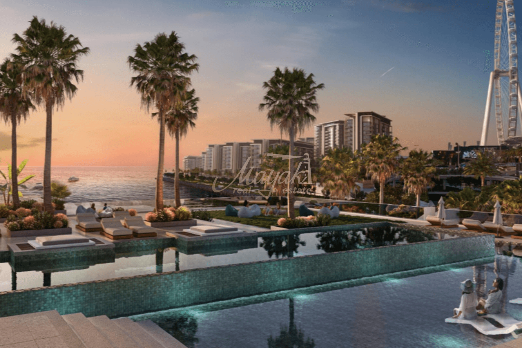 Современные апартаменты на набережной в здании 2 Bluewaters Bay