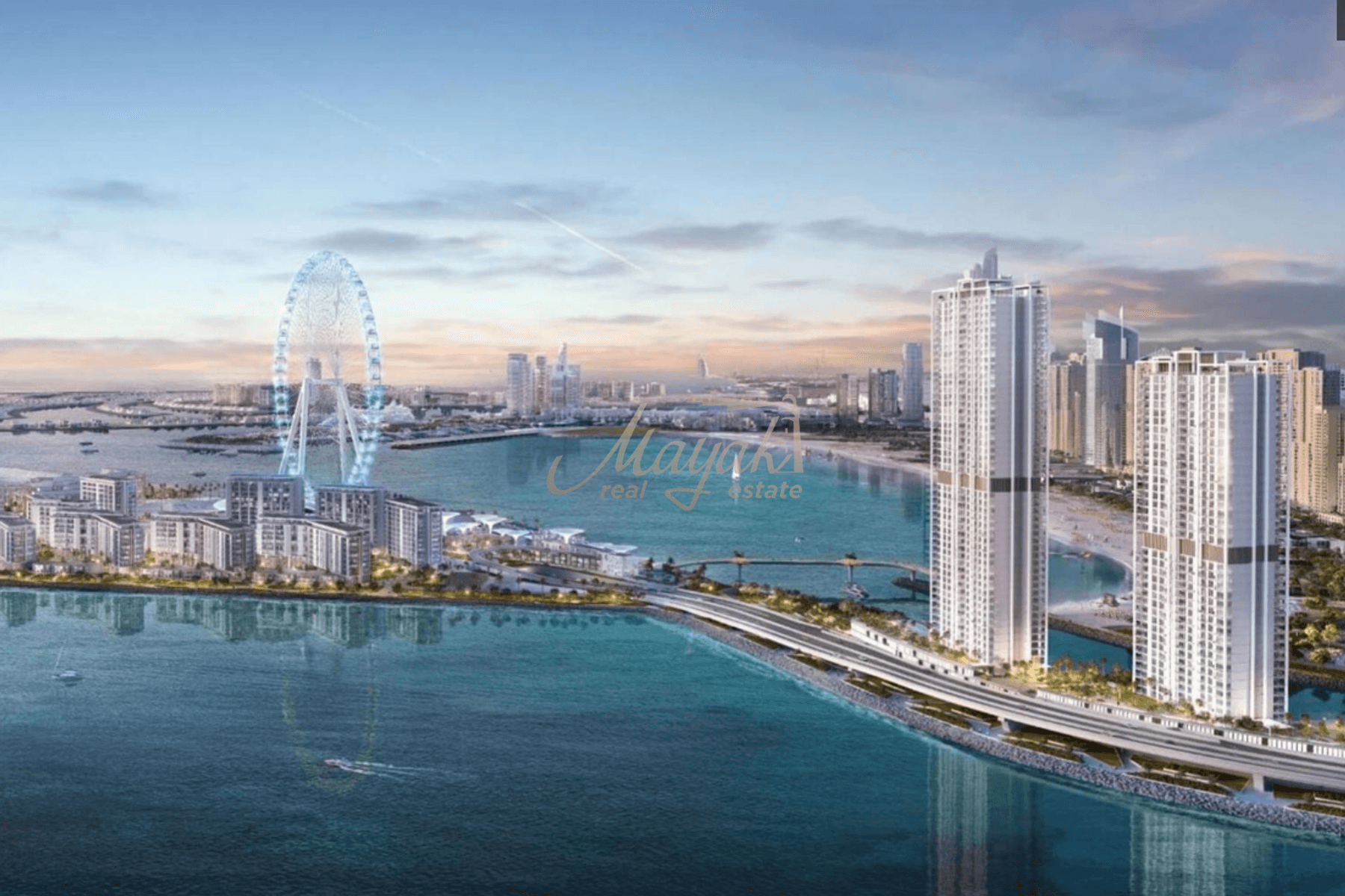 Современные апартаменты на набережной в здании 2 Bluewaters Bay