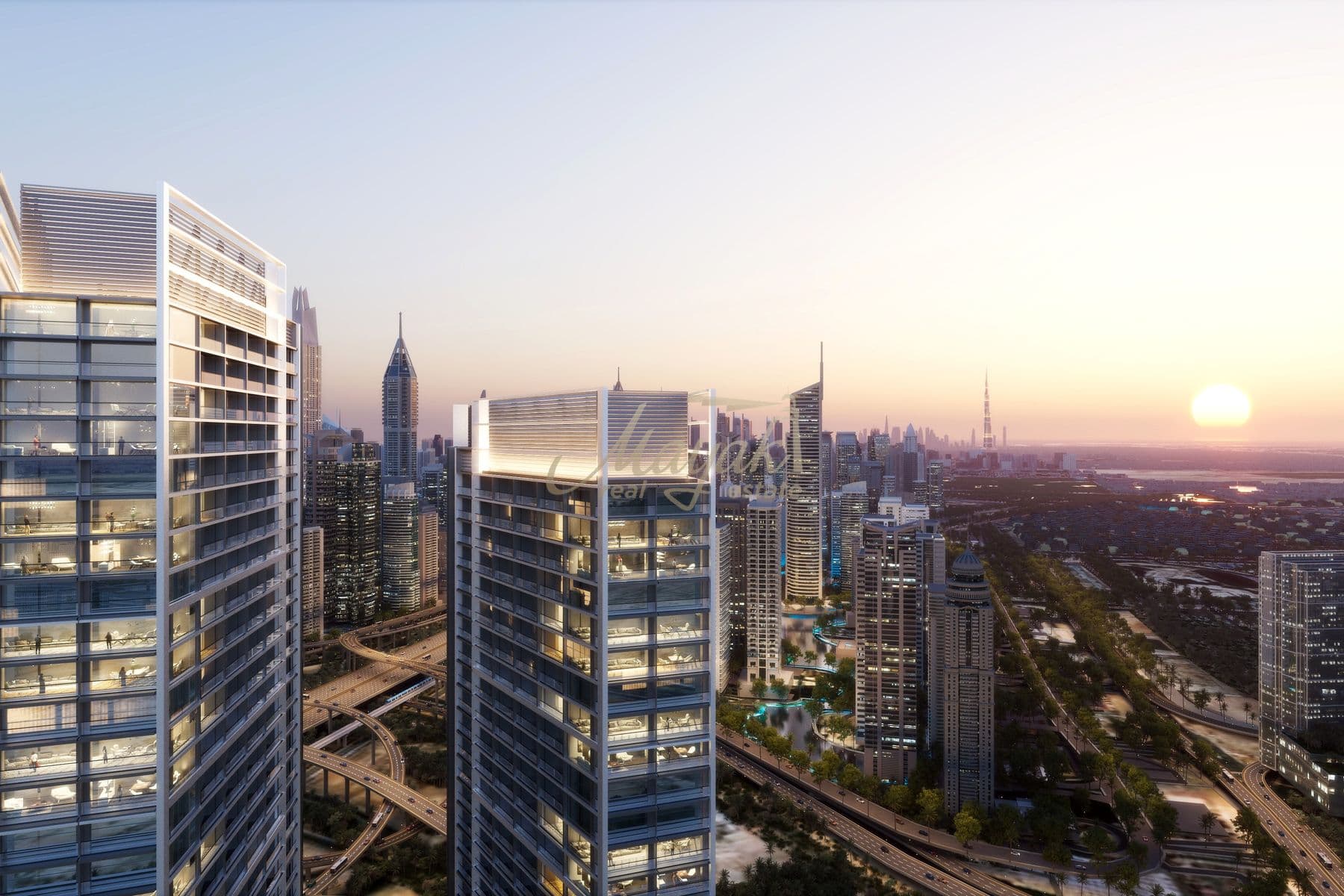 120-градусный вид 2 спальни | Вид на Bluewaters и пристань для яхт | На SZR