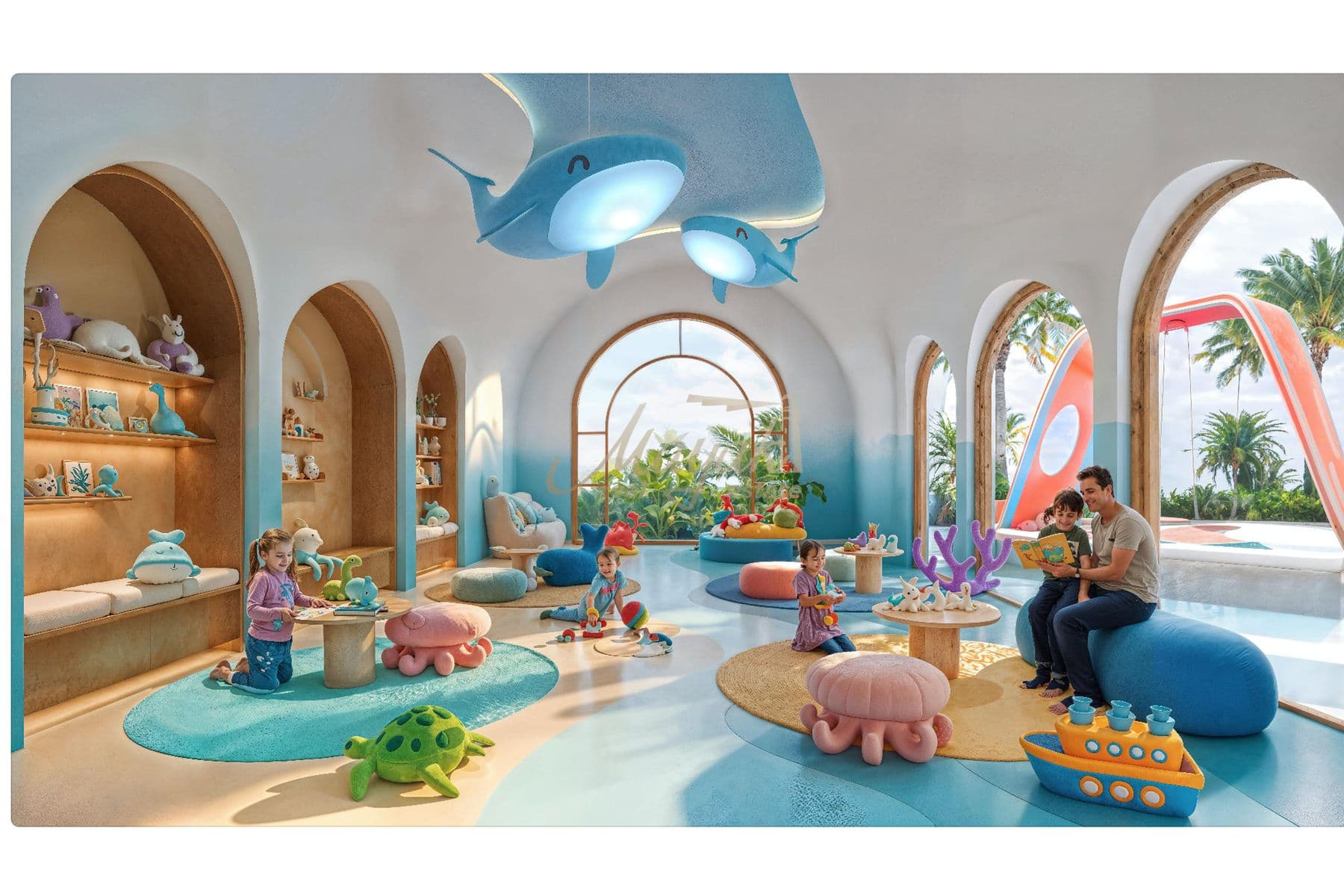 Современная изысканная квартира с 4 спальнями | Вид на горизонт | Морской город