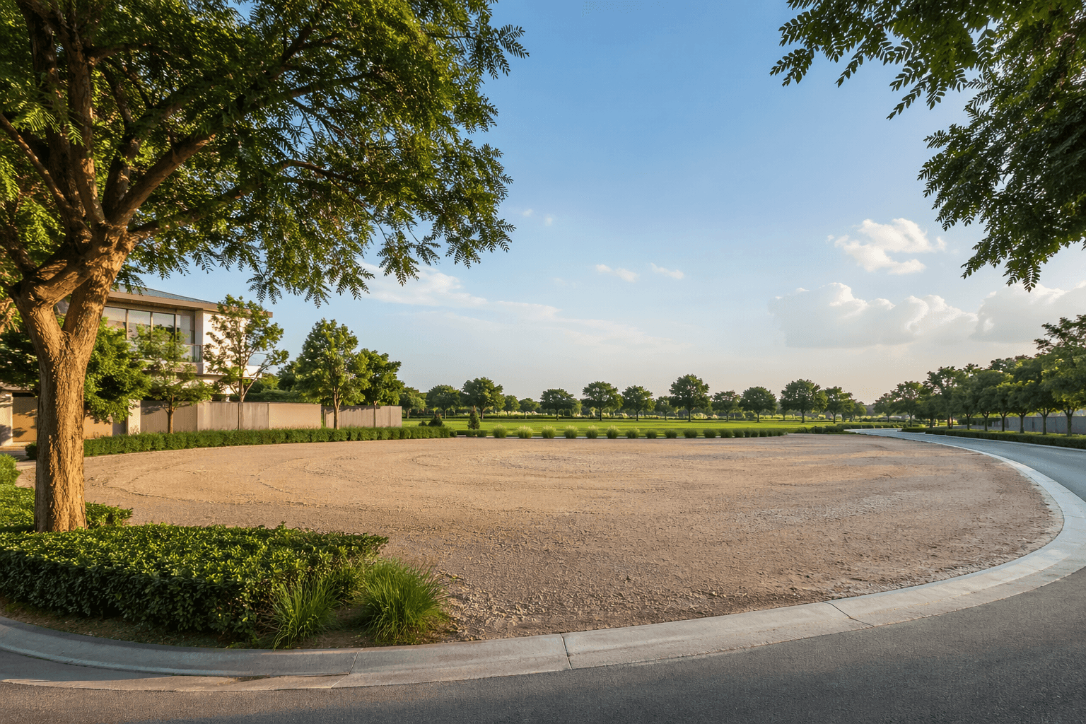 Угловой однорядный участок с видом на зеленую зону | Фервейс, Дубай Хиллз Эстейт